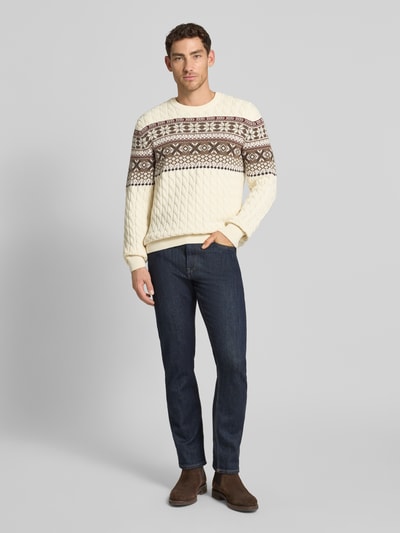 MCNEAL Strickpullover mit gerippten Abschlüssen Ecru 1