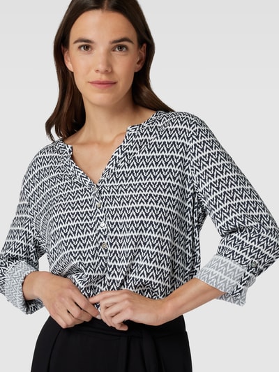 Montego Bluse mit Allover-Muster Dunkelblau 3