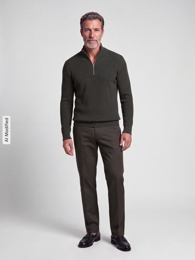 ONLY & SONS Regular Fit Troyer aus Baumwoll-Mix Modell 'PHIL' Schlamm 1