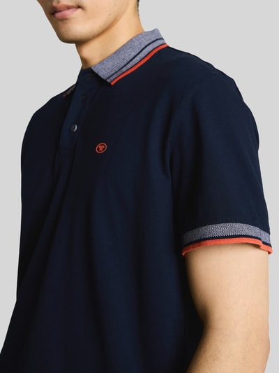 Tom Tailor Koszulka polo o kroju regular fit z kołnierzykiem w kontrastowym kolorze Granatowy 3