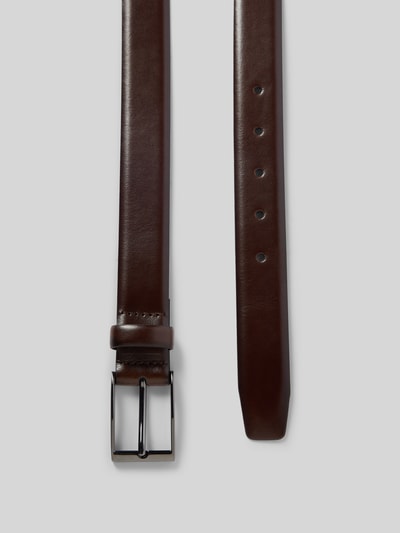 Produktfoto, Gürtel im Vintage-Look von Christian Berg Men z prawdziwej skóry, wąski, brązowy, metalowa klamra, szerokość 3 cm