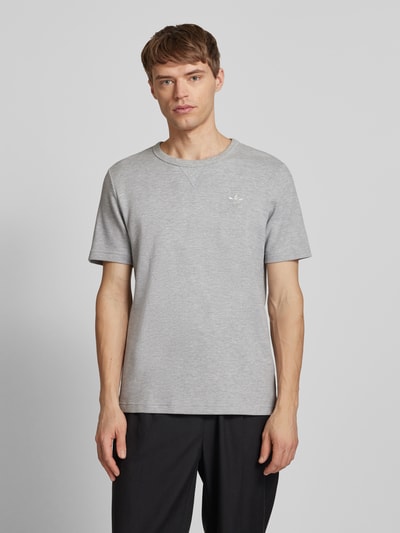 adidas Originals T-shirt met labelstitching Lichtgrijs gemêleerd - 4