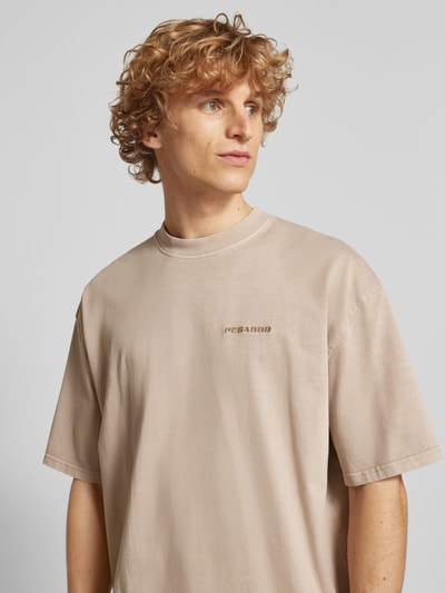 Pegador Oversized T-Shirt mit Label-Stitching Taupe 3