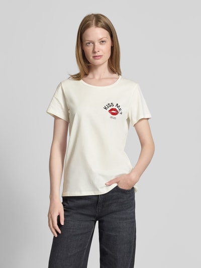 LIU JO SPORT Regular fit T-shirt van puur katoen met strass-steentjes Wit - 4