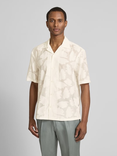 BOSS Relaxed Fit Freizeithemd mit Resortkragen Modell 'LARS' Weiss 4