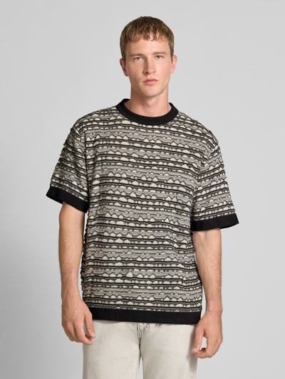 Redefined Rebel T-Shirt mit Strukturmuster Modell 'Rocco' Beige 4