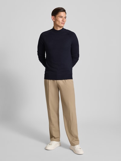 Strellson Regular Fit Strickpullover aus Baumwoll-Mix Modell 'TITO' Dunkelblau 1