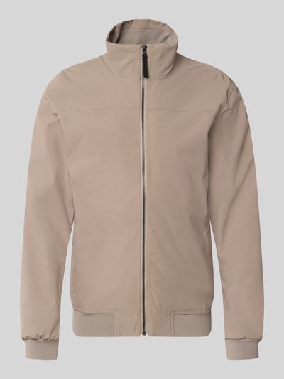Produktfoto, beige Regular Fit Jacke mit Stehkragen Modell 'Alvin' von Didriksons, glatte Struktur, Reißverschluss, elastische Abschlüsse