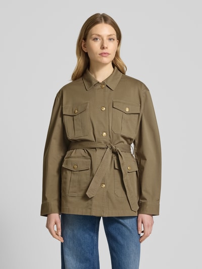 Tommy Hilfiger Regular fit overhemdjack met goudkleurige knopen Taupe - 4