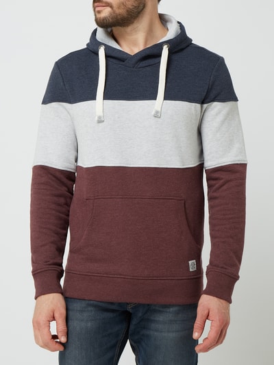 Tom Tailor Hoodie mit Blockstreifen Bordeaux Melange 4