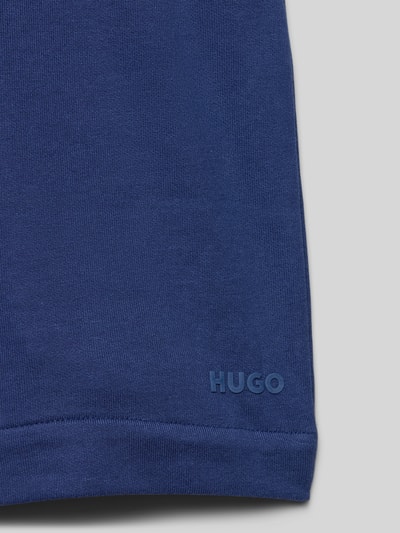 HUGO Regular Fit Sweatshorts mit Label-Print Dunkelblau 2