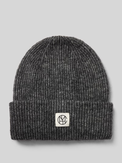 MSCH Copenhagen Beanie met alpaca en labelpatch Donkergrijs gemêleerd - 1