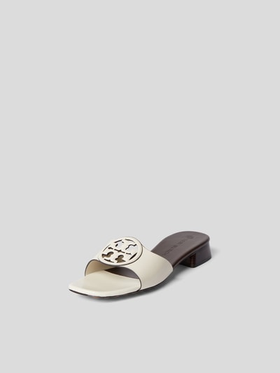 Tory Burch Mules mit Logo-Motiv Ecru 2