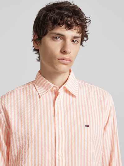Tommy Jeans Relaxed Fit Freizeithemd aus Baumwoll-Modal-Mix Orange 3