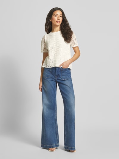 More & More Blusenshirt mit Lochstickerei Offwhite 1