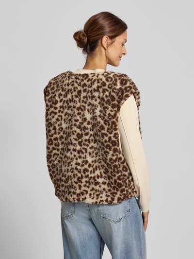 VILLA SOPHIE Fleeceweste im Animal-Look Modell 'JOY' Dunkelbraun 5