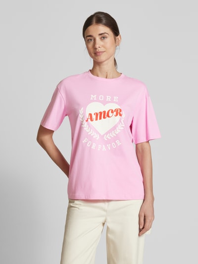 Vero Moda Relaxed Fit T-Shirt aus reiner Baumwolle Modell 'SOPHIE MIA' Pink 4