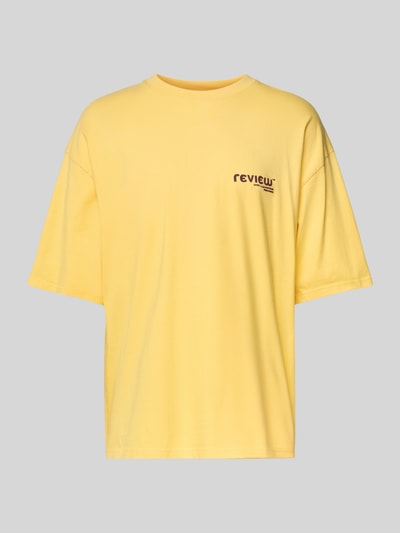 REVIEW T-Shirt mit Label-Print Pastellgelb 2