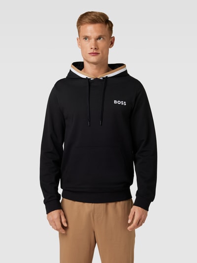 BOSS Hoodie mit Label-Stitching Modell 'Iconic' Black 4