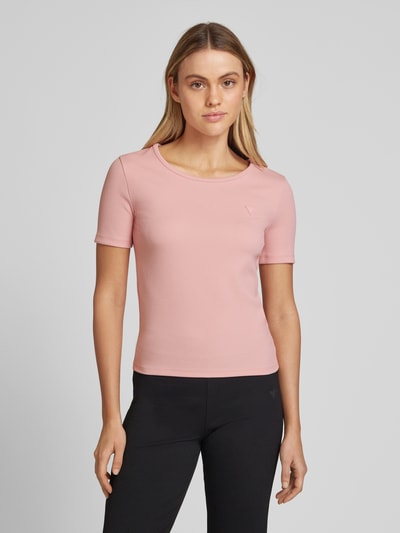 Guess Activewear T-Shirt mit geripptem Rundhalsausschnitt Modell 'STEFFI' Altrosa 4