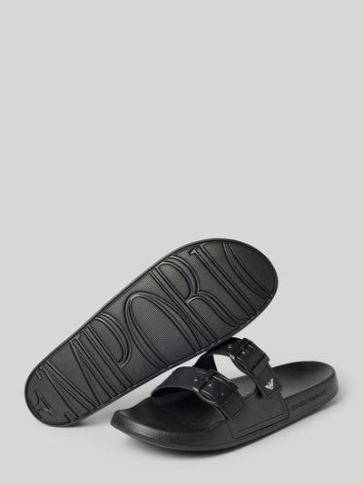 Emporio Armani Slides mit Dornschließen Modell 'Buckles Pool' Black 4