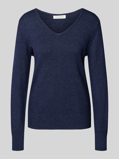 Christian Berg Woman Regular Fit Longsleeve aus Viskose-Mix in Strick-Optik Dunkelblau Melange 2