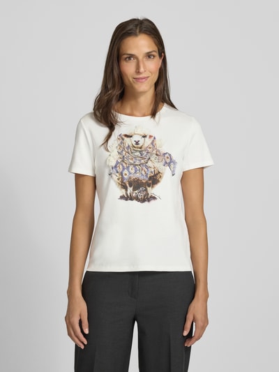 Marc Cain T-Shirt mit Rundhalsausschnitt Offwhite 4