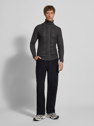 Blend Strickpullover mit Rollkragen Modell 'BASIM' Anthrazit 1