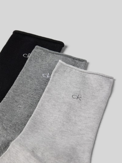 CK Calvin Klein Socken mit Logo-Stitching im 3er-Pack Mittelgrau 2