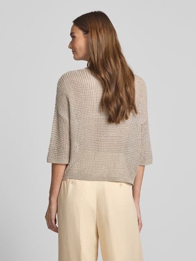 s.Oliver BLACK LABEL Cropped Strickshirt aus Baumwoll-Mix Beige 5