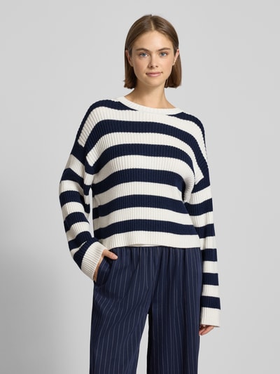 Review Strickpullover mit Rundhalsausschnitt Marine 4