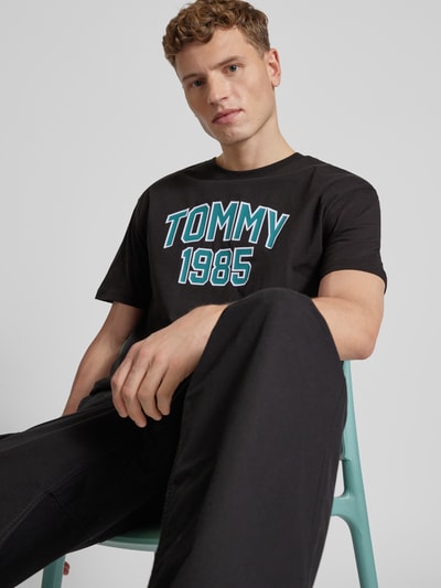 Tommy Jeans T-shirt met labelprint Zwart - 3