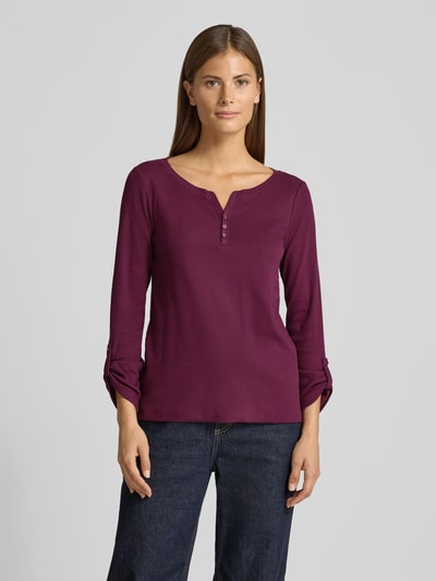 Tom Tailor Regular Fit Langarmshirt aus Baumwoll-Mix
 Bordeaux 4