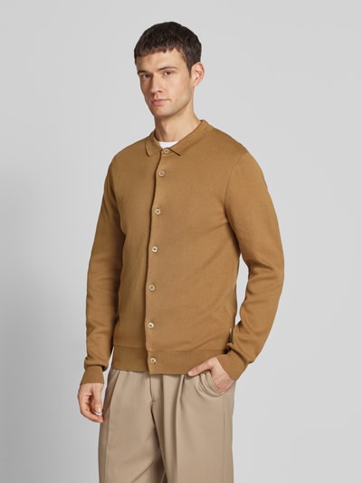 Casual Friday Cardigan mit Polokragen Modell 'WILLY' Camel 4