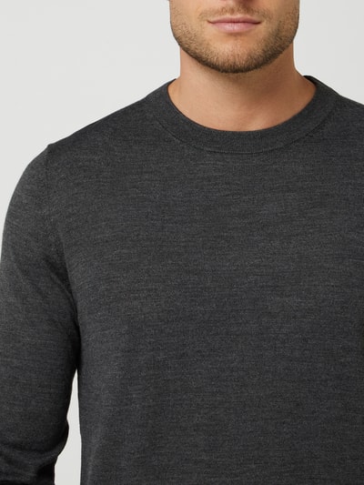 SELECTED HOMME Pullover van merinowolmix, model 'Town' Donkergrijs - 3