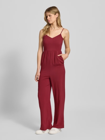 Only Kombinezon o kroju regular fit z czystej wiskozy model ‘NOVA LIFE’ Bordowy 4