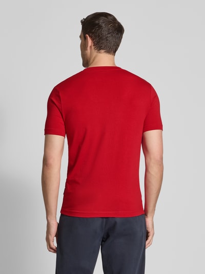 HECHTER PARIS T-shirt met labelprint Lichtrood - 5