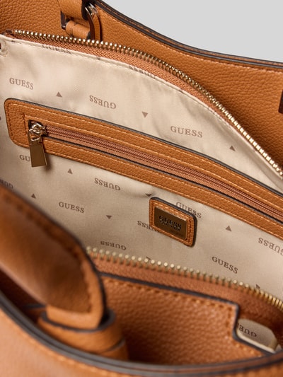Guess Handtasche mit Label-Detail Modell 'MERIDIAN' Cognac 5