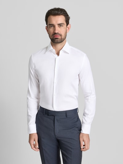 BOSS Slim Fit Businesshemd aus Baumwoll-Mix Modell 'HANK' Weiss 4