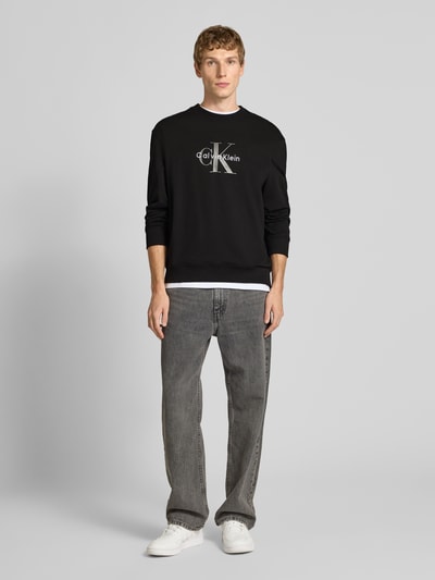 Calvin Klein Jeans Regular Fit Sweatshirt mit Logo-Print Modell 'Terry' Black 1