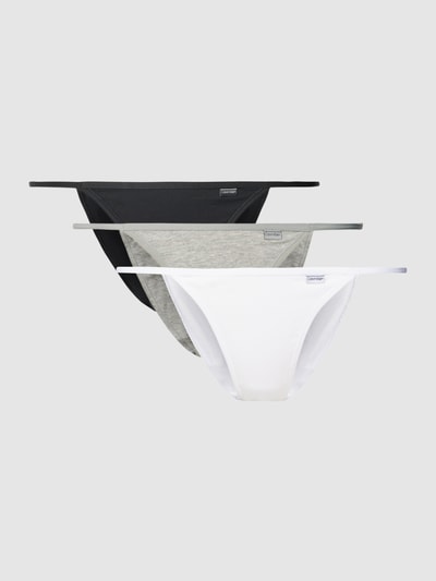 Calvin Klein Underwear Stringi z detalem z logo w zestawie 3 szt. model ‘ATHLETIC’ Czarny 1