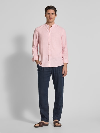 Casual Friday Slim Fit Freizeithemd aus Leinen Modell 'Anton' Apricot 1