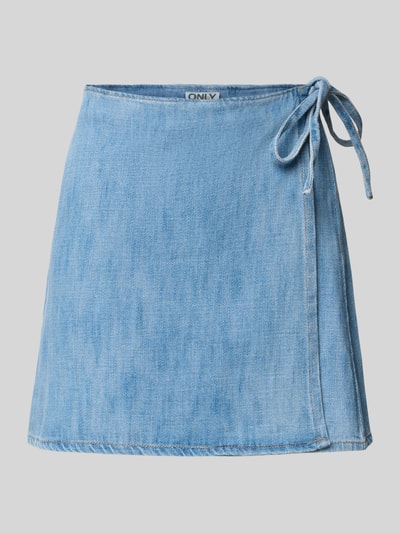 Only Schmaler Wickelrock aus Baumwoll-Denim Modell 'NOELLE' Hellblau 2
