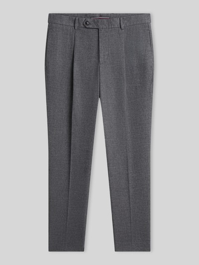Tommy Hilfiger Spodnie z zakładkami w pasie o kroju tapered fit z mieszanki bawełny Antracytowy 2