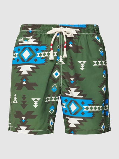 MC2 Saint Barth Badehose mit Allover-Muster Modell 'CAPRESE' Oliv 1