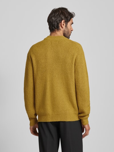 JAKE*S STUDIO MEN Strickpullover mit Rundhalsausschnitt Senf 5