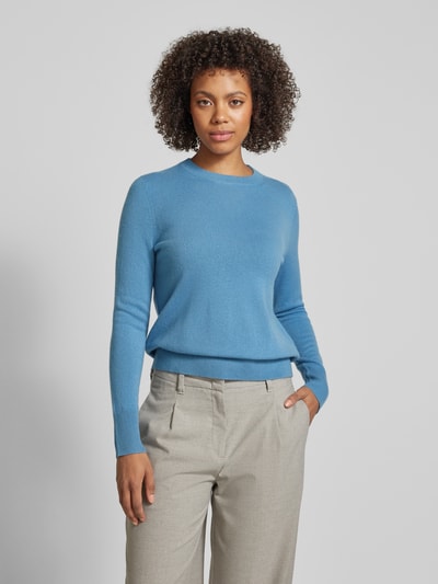 Jake*s Casual Strickpullover mit gerippten Abschlüssen Bleu 4