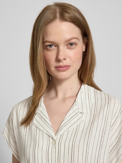 Tom Tailor Denim Relaxed fit vrijetijdsoverhemd van een mix van viscose en linnen Offwhite - 3