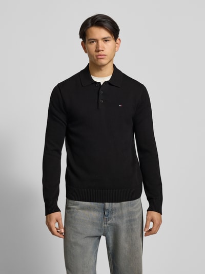 Tommy Jeans Sweter z dzianiny o kroju slim z czystej bawełny Czarny 4