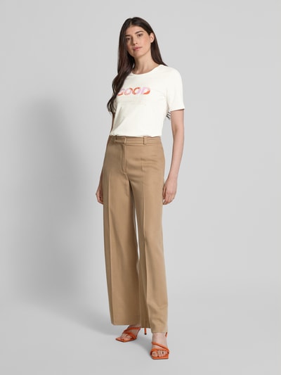 Betty Barclay T-Shirt mit geripptem Rundhalsausschnitt Weiss 1